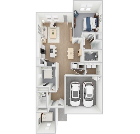 Magnolia - 3 Bedroom 2 Bath 1,662 Sq. Ft. Floor Plan